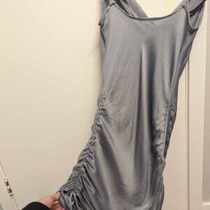 Free People Ruched Slip Dress, Greyish blue - Size S